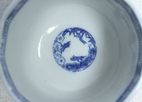 明治後期～大正銅判牡丹唐草図向付