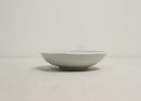江戸幕末染付三方丸文図豆皿