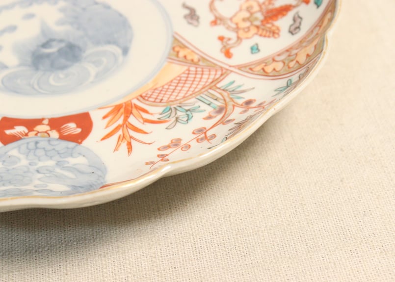 明治前期色絵竹梅と桐図通り物7寸皿① | 吉祥寺PukuPuku