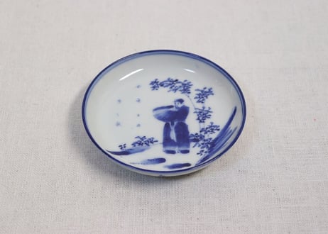 明治前期染付人物図小皿