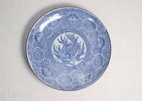 明治後期~大正銅判鯉図尺皿 顔擦れ,アタリ傷