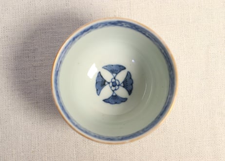 江戸後期色絵水仙と桜図向付 5客組