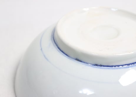 昭和戦前染付松竹梅図７寸鉢①ケムリ