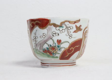 明治前期色絵宝に梅と菊図向付