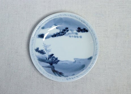 明治後期～大正染付山水図小皿