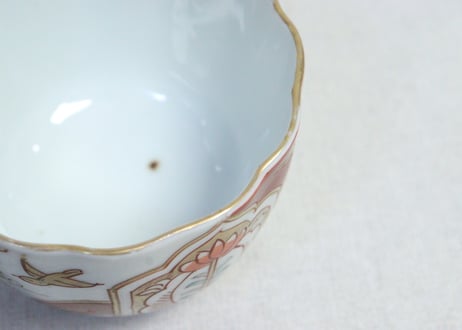 明治前期色絵宝に梅と菊図向付