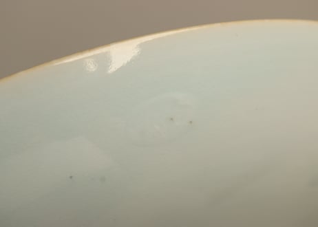 江戸後期染付流水に菊図9寸皿②フリモノ,少甘手