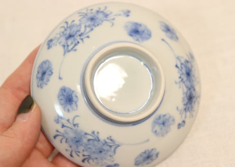 明治前期染付桜図飯茶碗①