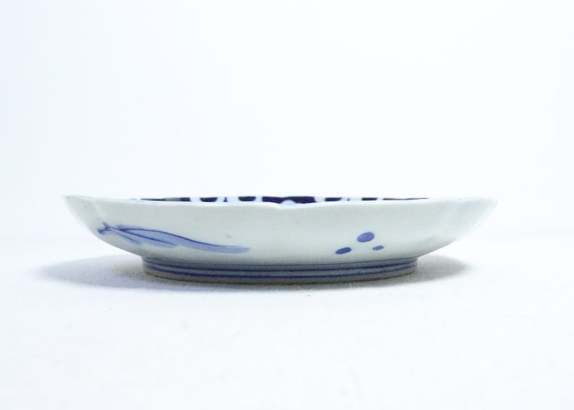 明治後期～大正染付山水図花柄縁7寸皿 | 吉祥寺PukuPuku