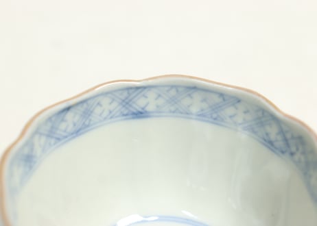 明治前期色絵梅と人物図向付①