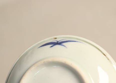 江戸中期染付柳図豆皿②裏柄違い