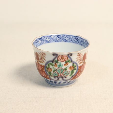 【CL99】明治 伊万里焼 草花の図 色絵 小鉢 五客 幅13cm 向付 錦手 母」 古伊万里 色絵 輪花 草花図 7寸皿 5客 伊万里焼 （709B②