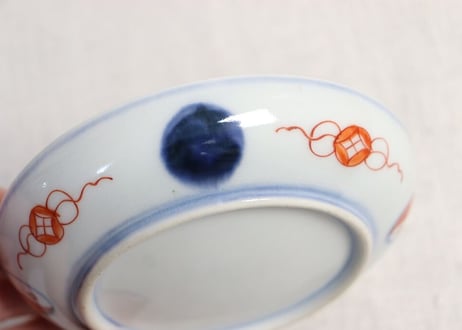 明治前期色絵七宝に幾何学文小皿