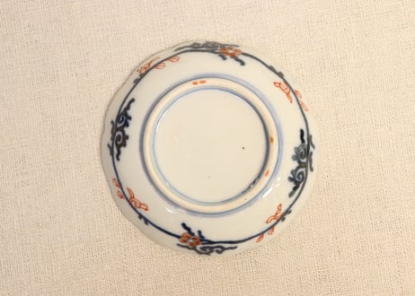 明治前期色絵山水図通り物豆皿