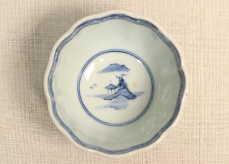 江戸後期染付山水図向付