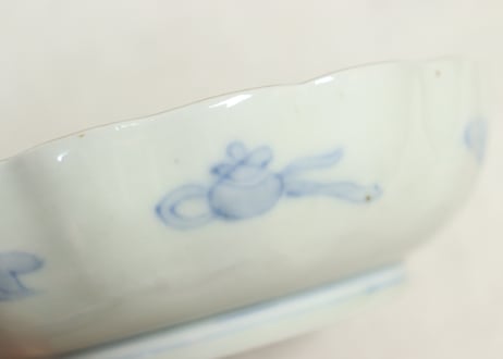 明治前期色絵獅子牡丹と人物図通り物なます皿