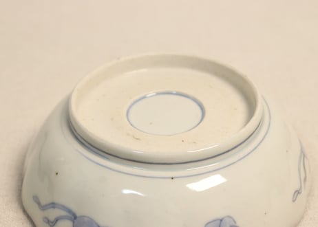 明治前期色絵獅子牡丹図なます皿 高台ホツ
