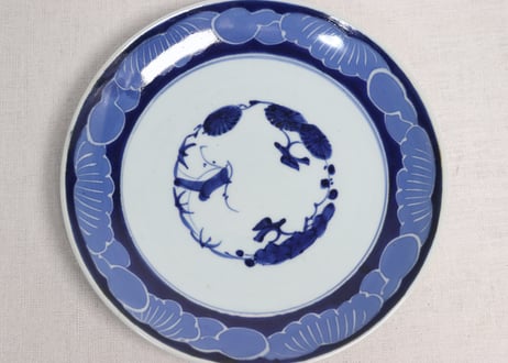 江戸幕末染付瓢箪図7寸皿
