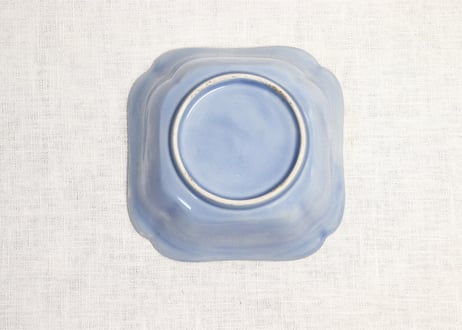 江戸中期瑠璃釉色絵人参と草花図角なます皿５客組 １客あたり傷