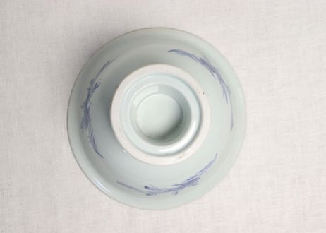 江戸幕末染付鯉に花図盃洗 ノミホツ,ぐらつき
