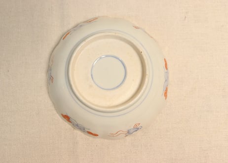 明治前期色絵山水と松竹梅図なます皿