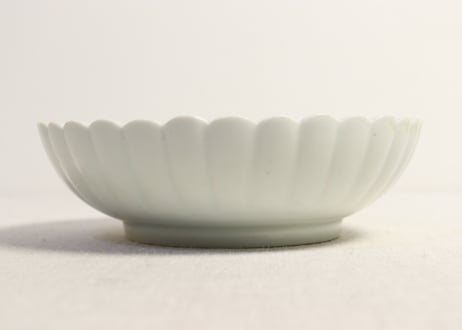 江戸中期赤絵金彩梅と龍図菊花型なます皿 5客組　1客ノミホツ