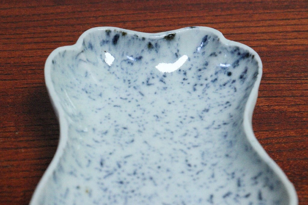 江戸中期紙刷古印判小紋図糸巻き型小皿④ 小キズ | 吉祥寺PukuPuku