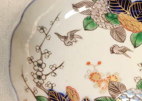 明治前期色絵紫陽花図なます皿