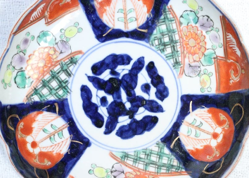 逸品 明治金工 小山製 打出し 高肉菊花千鳥紋様 飾り皿 明治和骨董