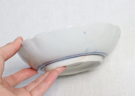 明治後期～大正銅判福寿草図なます皿　ノミホツ