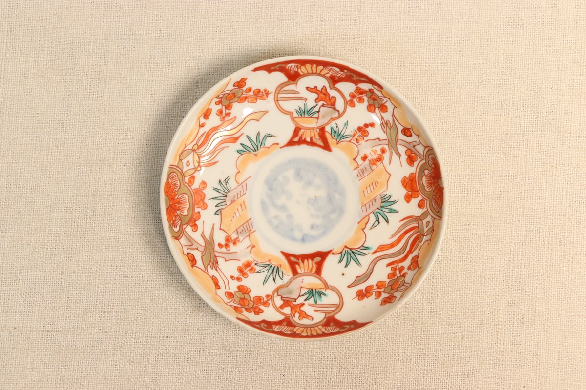 明治前期色絵梅に鶯図小皿 | 吉祥寺PukuPuku