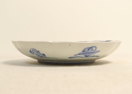 明治前期色絵鹿に紅葉図通り物7寸皿②ノミホツ