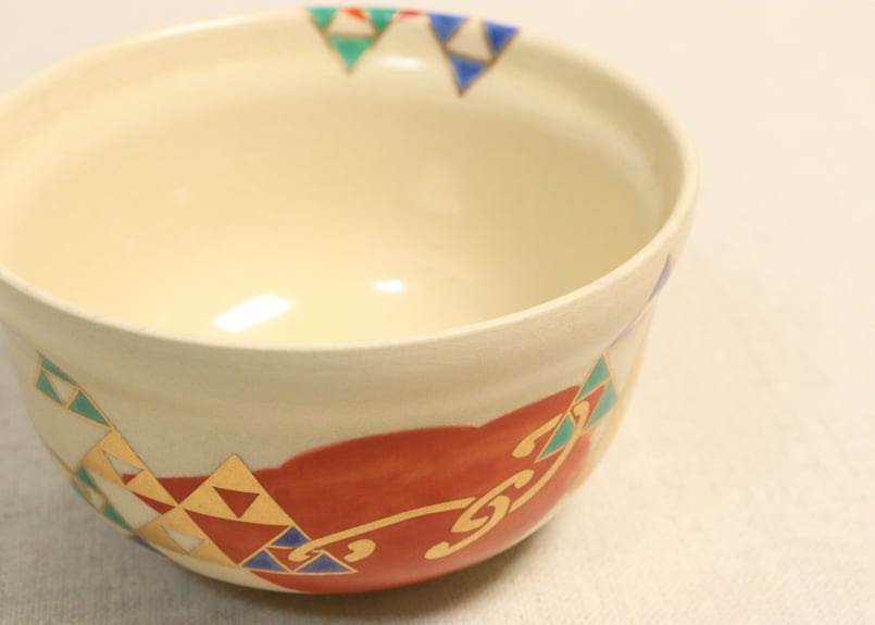 昭和30～40年代京焼色絵幾何学文飯茶碗 | 吉祥寺PukuPuku
