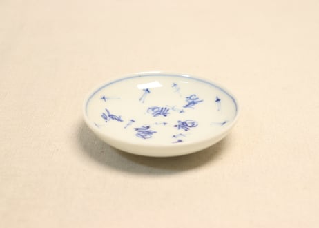 大正～昭和戦前染付福寿文字と松葉図豆皿