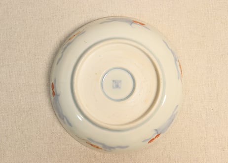 明治前期色絵三方に獅子図なます皿