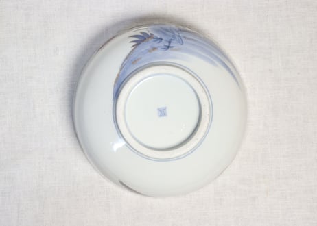 明治前期色絵芦と水鳥図三つ組鉢