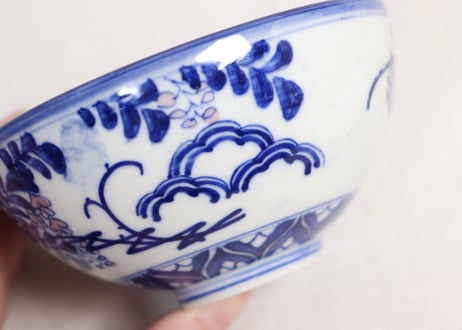 明治前期染付藤図蓋茶碗