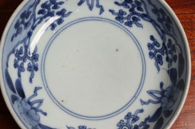 骨董アンティーク藍柿右衛門梅図蛸唐草文輪花縁膾皿向付縁錆