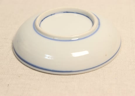 明治後期～大正銅判芦と鶴図小皿