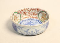 明治前期色絵松竹梅に唐草図春寒鉢