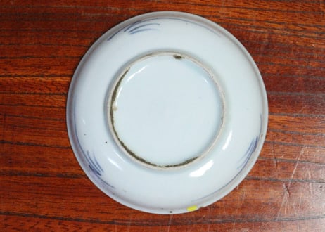 江戸中期色絵茄子図小皿➁　ノミホツ