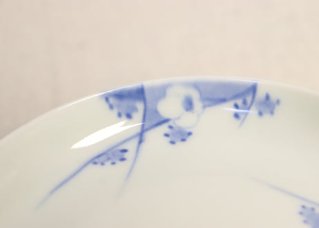 明治後期～大正源六製染付梅図小皿