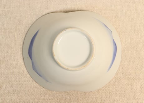 明治前期金彩梅枝図二弁小鉢