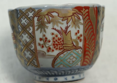 明治前期色絵松竹梅と牡丹図向付