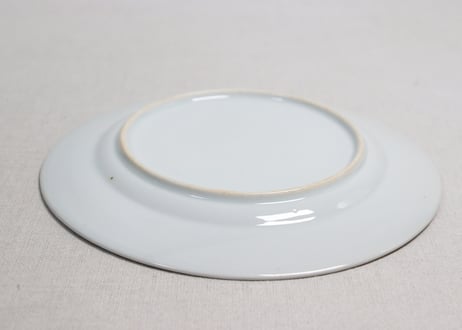 明治前期色絵三方に松と鳥図7寸皿