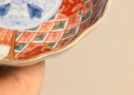 明治前期色絵柴垣に梅と龍図通り物なます皿②ノミホツ