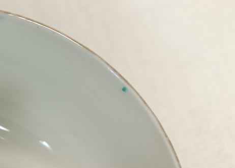 明治前期色絵三方鮎図蒸茶碗