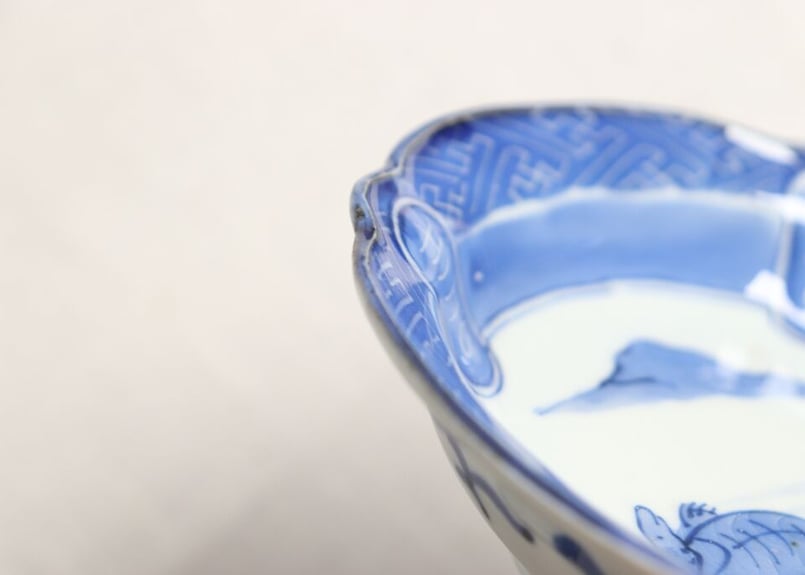 江戸後期染付亀図なます皿 窯傷,少甘手 | 吉祥寺PukuPuku