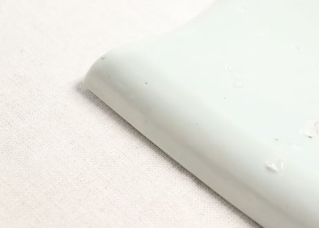 江戸幕末染付船上人物図縁立ち角皿 がたつき