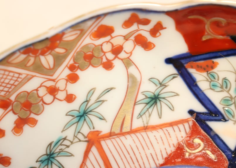 明治前期色絵三方竹梅図7寸皿 色擦れ | 吉祥寺PukuPuku